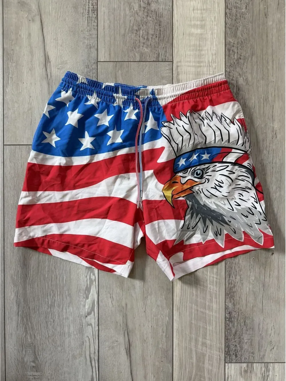 Chubbies The Eagle Scouts Patriotic American Flag Classic Lined Swim Trunk Large